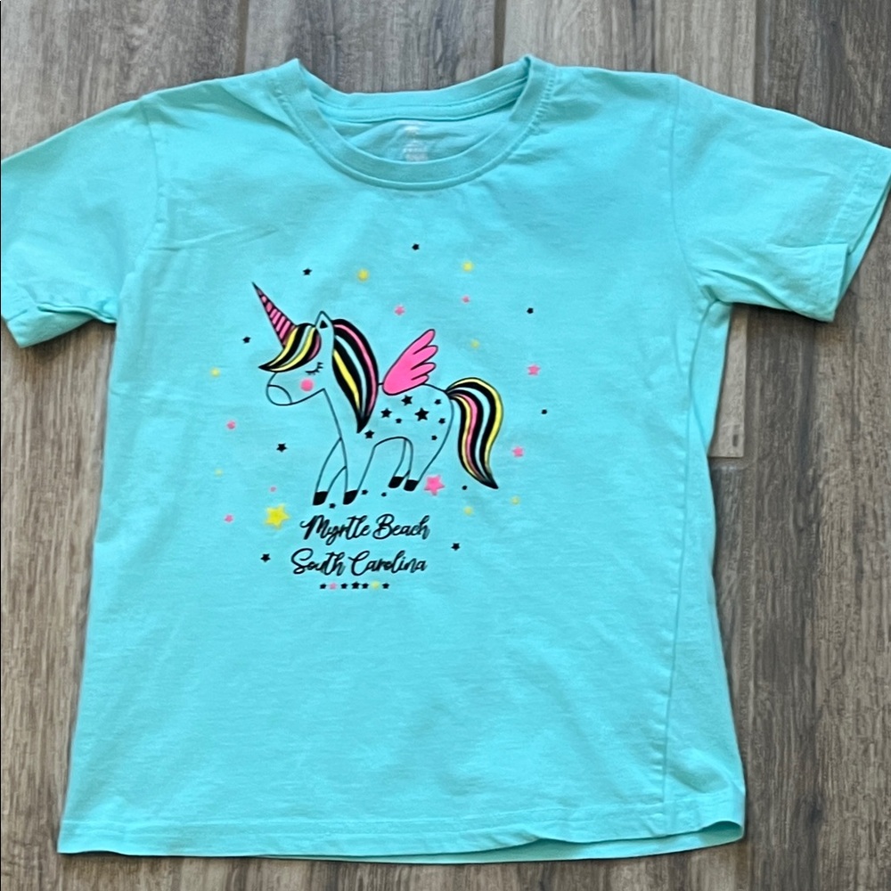Kids Aqua Unicorn Myrtle Beach,South Carolina T-Shirt